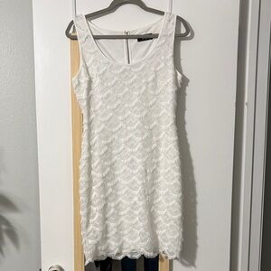 Guess White Textured Mini Dress